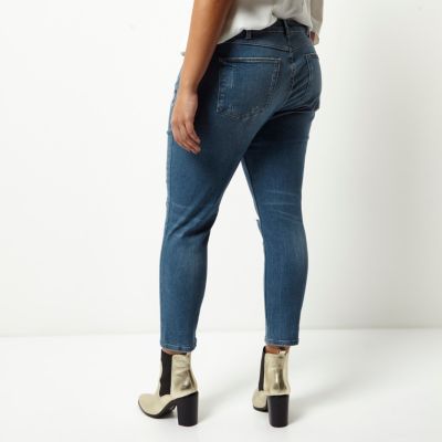Plus blue embroidered Alannah skinny jeans